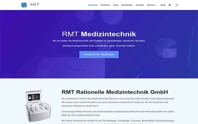 Website RMT Medizintechnik
