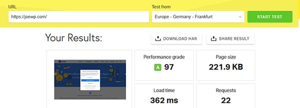 JoeWP WordPress Agency - Pingdom Test